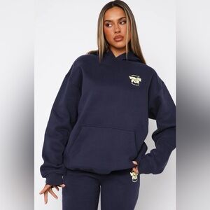 White Fox Boutique Navy Hoodie S